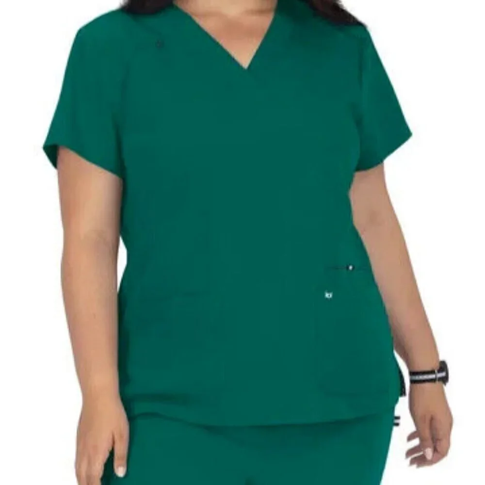 NWT koi Next Gen Hustle and Heart Women's 3-Pocket Stretch Scrub Top XS Green - Picture 2 of 8